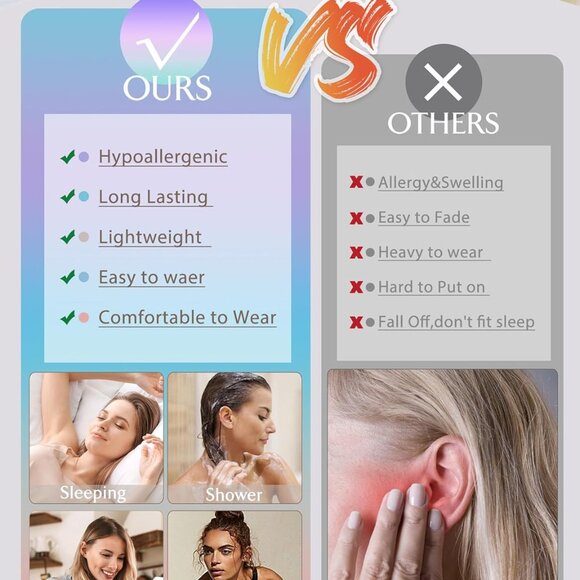 Stainless Steel Hoop Earrings 12 Pairs Multicolor Hypoallergenic Men Women - Picture 6 of 8